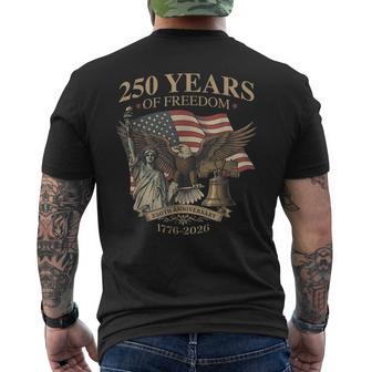 250 Years Of Freedom 1776-2026 Liberty Bell Eagle Usa Flag Men's T-shirt Back Print - Thegiftio UK