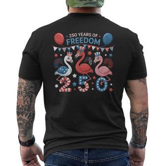 250Th America Flamingos Patriotic 250 Years Of Freedom Men's T-shirt Back Print - Thegiftio UK