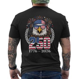 250Th Anniversary Usa 1776-2026 4Th Of July Fireworks Eagle Men's T-shirt Back Print - Thegiftio UK