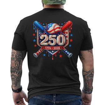 250Th Anniversary Usa Independence Baseball Ice Cream Drip Men's T-shirt Back Print - Thegiftio UK