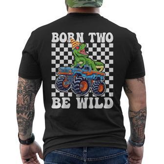 2Nd Birthday Monster Truck 2 Year Old Boys 2Nd Party Men's T-shirt Back Print - Monsterry