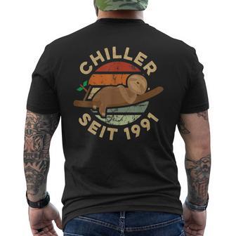 30歳の誕生日ギフト 面白いナマケモノチラーince 1991 メンズTシャツ バックプリント - Kawaiitshirt