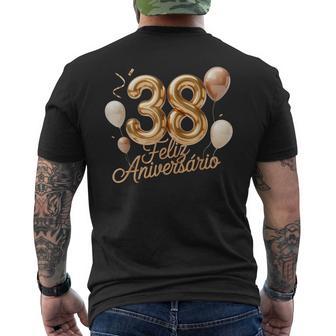 38 Feliz Cumpleaños Portugal Feliz Cumpleaños Portugués Camiseta Hombre Estampado Espalda - Regaloses
