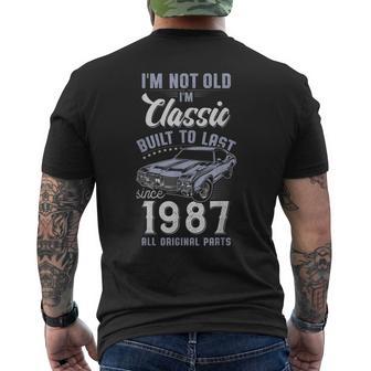 39歳の誕生日 1987年クラシックカー メンズTシャツ バックプリント - Kawaiitshirt