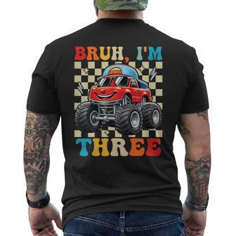 3Rd Birthday Monster Truck 3 Year Old Boys 3Rd Party Boys Men's T-shirt Back Print - Thegiftio UK