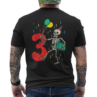 My 3Rd Birthday Skeleton Halloween 3 Year Old Men's T-shirt Back Print - Monsterry