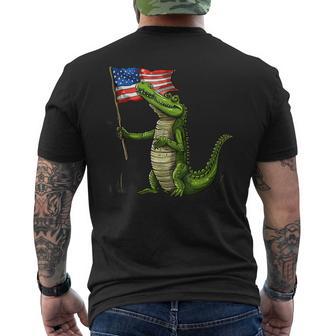 4 Juillet Alligator 4 Juillet Drapeau Américain Usa T-shirt imprimé au dos - Cadeauxyz