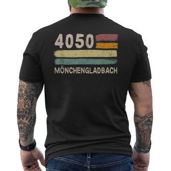 4050 Mönchengladbach レトロ郵便番号 ビンテージ メンズTシャツ バックプリント - Kawaiitshirt