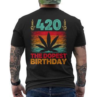 420 Retro Dopest Birthday Marijuana Cannabis Weed Men's T-shirt Back Print - Thegiftio UK