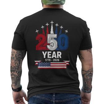 4Th Of July 1776 2026 Patriotic Anniversary Red White Blue Men's T-shirt Back Print - Thegiftio UK