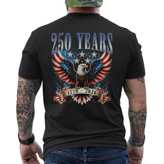 4Th Of July American Flag Eagle Vintage 250 Years 1776 2026 Men's T-shirt Back Print | Mazezy