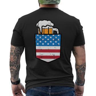 4Th Of July American Flag Pocket Patriot Dad Team Men Men's T-shirt Back Print - Monsterry