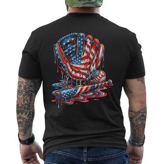 4Th Of July Baseball Drip Patriotic American Boys Kids Youth Men's T-shirt Back Print - Thegiftio UK