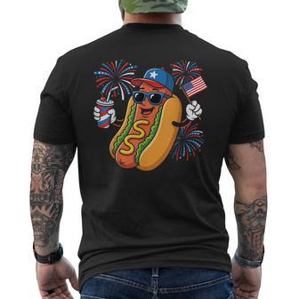 4Th Of July Hotdog Fourth Of July Patriotic Usa Flag Men's T-shirt Back Print | Seseable UK
