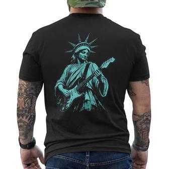 4Th Of July Statue Of Liberty Guitarist 1776 2026 Men's T-shirt Back Print - Thegiftio UK