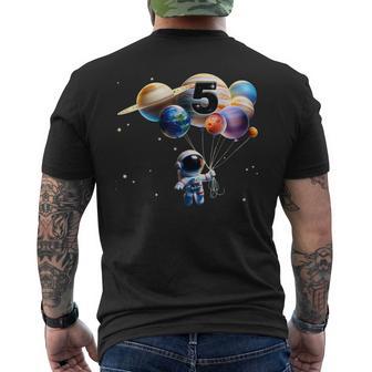 5 Years Old Birthday Boy Astronaut Planet 5Th Five Men's T-shirt Back Print - Thegiftio UK