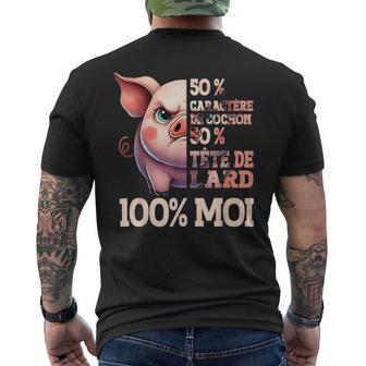 50 Caractère Cochon Tête De Lard Humour Grincheux Chiant T-shirt imprimé au dos - Cadeauxyz