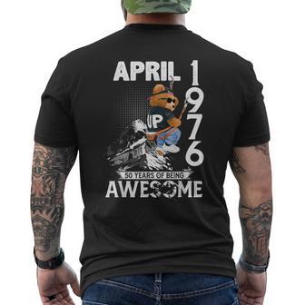 50Th Birthday Legends April 1976Intage 50 Years Old メンズTシャツ バックプリント - Kawaiitshirt