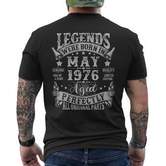 50Th Birthday Legends Were Born In May 1976 Vintage Men's T-shirt Back Print - Thegiftio
