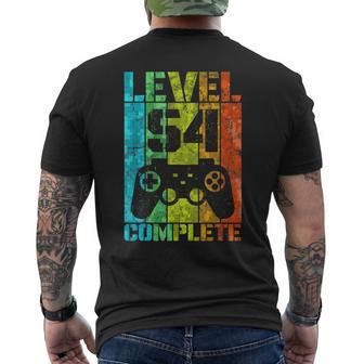 54º Cumpleaños Hombre Gamer Nivel Completo 54 Años Camiseta Hombre Estampado Espalda - Regaloses
