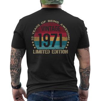 55 Year Old Vintage 1971 Limited Edition 55Th Birthday Men's T-shirt Back Print - Monsterry