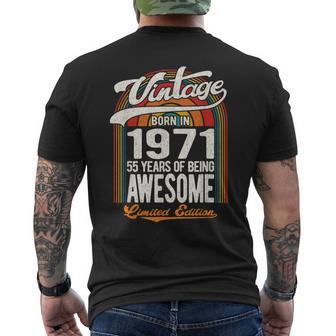 55 Years Of Awesome Born 1971 限定版 55歳の誕生日 メンズTシャツ バックプリント - Kawaiitshirt