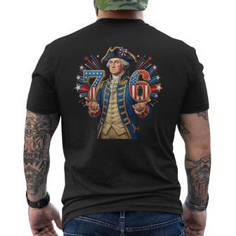 6-7 7-6 George Washington Seven Six 1776 4Th Of July Men's T-shirt Back Print | Mazezy