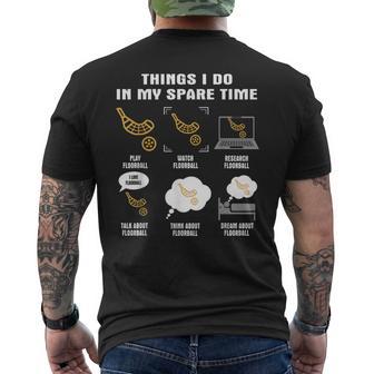 6 Choses Que Je Fais Pendant Mon Temps Libre Floorball T-shirt imprimé au dos - Cadeauxyz