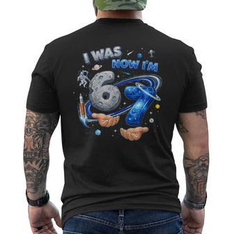 I Was 6 Now I'm 7 7Th Birthday 67 Meme Astronaut Space Boy Men's T-shirt Back Print - Thegiftio UK