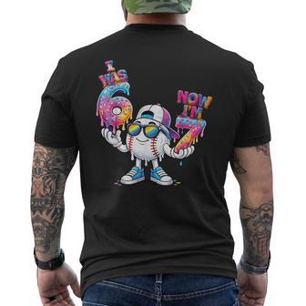 I Was 6 Now I'm 7 Birthday Baseball Drip Boys Kids 67 Meme Men's T-shirt Back Print - Monsterry