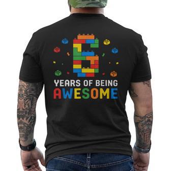6 Year Old Master Builder Building Blocks 6Th Birthday Boy Men's T-shirt Back Print | Seseable UK