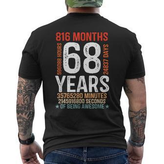 68歳の誕生日プレゼント 68歳 816ヶ月 レトロ ヴィンテージ メンズTシャツ バックプリント - Kawaiitshirt