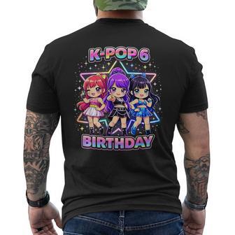 6Th Birthday K-Pop 6 Year Old Korean Music Birthday Kpop Men's T-shirt Back Print - Thegiftio UK