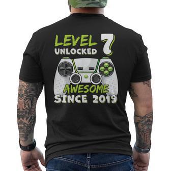 7 Year Old Bday Decorations Son Boy 7Yr 2019 7Th Birthday Men's T-shirt Back Print - Thegiftio UK