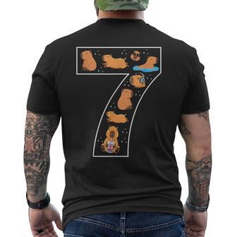 7º Cumpleaños 7 Años Capibara Niños Niñas Animal Camiseta Hombre Estampado Espalda - Regaloses