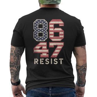 86 47 Resist Anti Trump Impeach 47 Vintage 8647 Us Flag Men's T-shirt Back Print - Thegiftio UK
