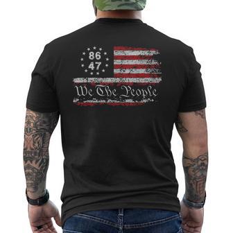 8647 Anti Trump Impeach Trump Impeach 47 Resist 86 47 Flag Men's T-shirt Back Print - Thegiftio UK