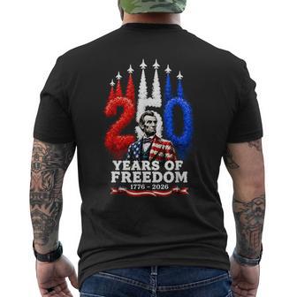 Abraham Lincoln 250Th Anniversary Usa 250 Years 4Th July Men's T-shirt Back Print - Monsterry