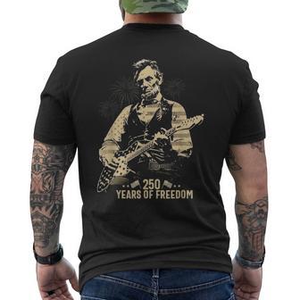 Abraham Lincoln Abe Lincoln Playing Guitar 250 Years Freedom Men's T-shirt Back Print | Mazezy