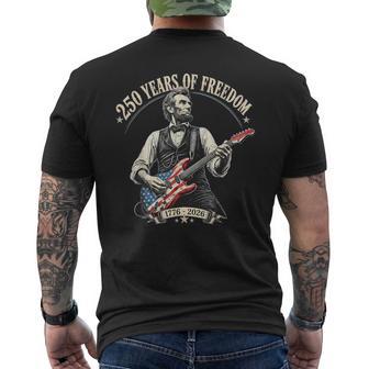 Abraham Lincoln Guitar 250 Years Of Freedom 1776-2026 Men's T-shirt Back Print | Mazezy
