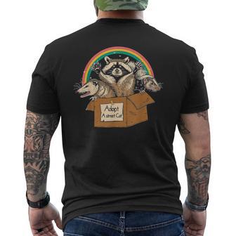 Adopt A Street Cat Opossum Raccoon Skunk Vintage Men's T-shirt Back Print - Thegiftio UK