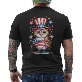 Adorable Hibou Drapeau Américain Tenue Feu D'artifice 4 Juillet T-shirt imprimé au dos - Cadeauxyz