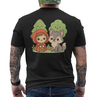 Adorable Petit Chaperon Rouge Loup Et Amis De La Forêt T-shirt imprimé au dos - Cadeauxyz