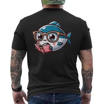 Adorable Poisson Thon Avec Lunettes De Lecture Pour Amateurs De Livres T-shirt imprimé au dos - Cadeauxyz