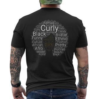 Afro Word Cloud Natural Hair Regalo Mes De La Historia Negra Camiseta Hombre Estampado Espalda - Regaloses