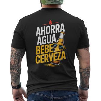 Ahorra Agua Bebe Cerveza Frase Divertida Camiseta Hombre Estampado Espalda - Regaloses