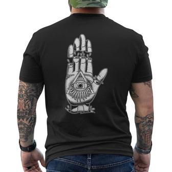 Alleeing Eye タトゥー イルミナティ 陰謀 グランジ 美的 メンズTシャツ バックプリント - Kawaiitshirt