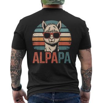 Alpapa Papa Alpaka Brille Geschenkatertag Humor Retro T-Shirt mit Rückendruck - Seseable