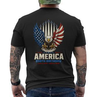 America 1776 2026 Patriotic 250Th Anniversary Eagle Jets Men's T-shirt Back Print - Monsterry