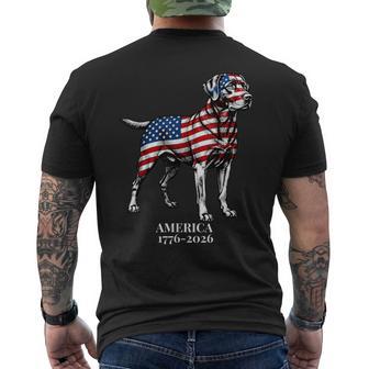 America 1776-2026 Patriotic Labrador Retriever Dog Usa 250Th Men's T-shirt Back Print - Thegiftio UK